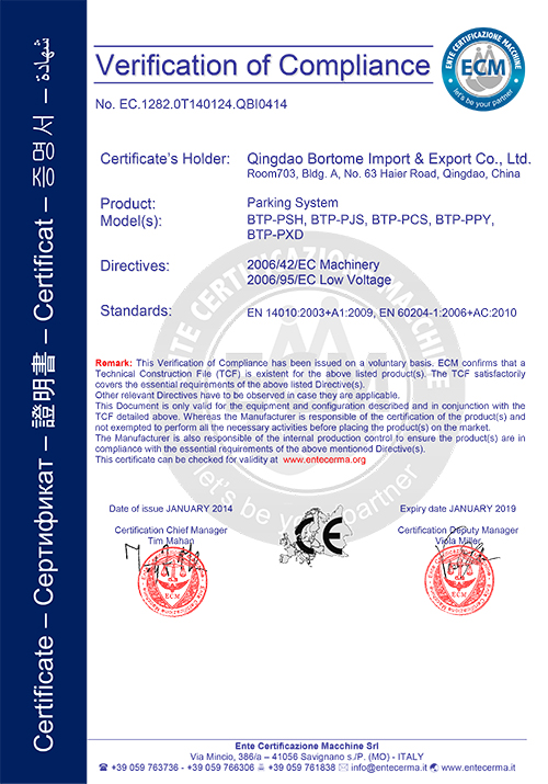 CE for parking system